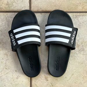 Kids size 4 womens 7 Adidas slides